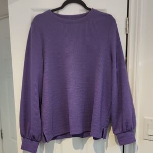 Reitmans Lavender Waffle Crewneck Sweatshirt